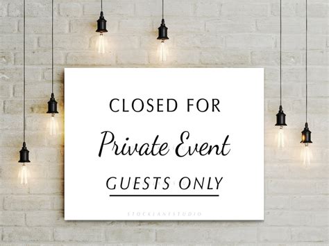 Private Event Sign Printable