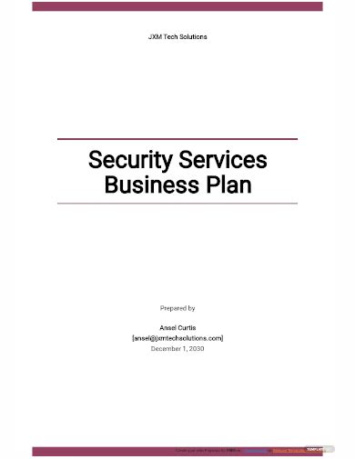 private security company business plan