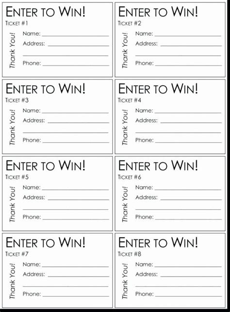 prize draw entry form template