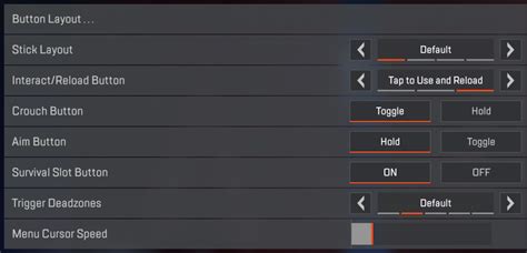 pro player controller settings apex