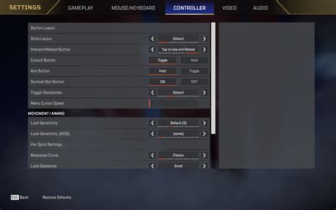 pro xbox apex controller settings