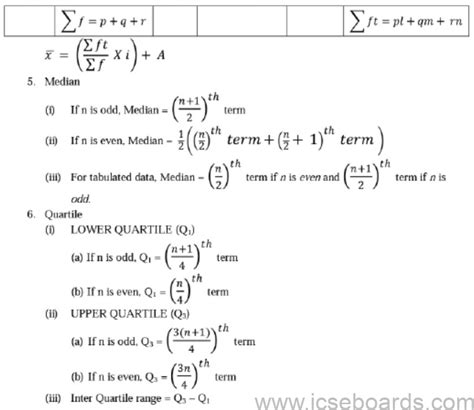 probability class 10 icse formulas