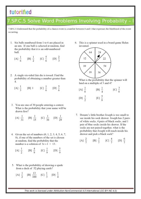 probability practice problems grade 7