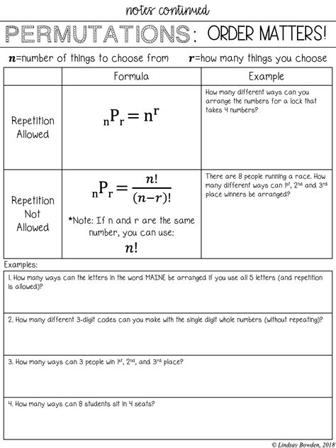 probability using combinations and permutations worksheet