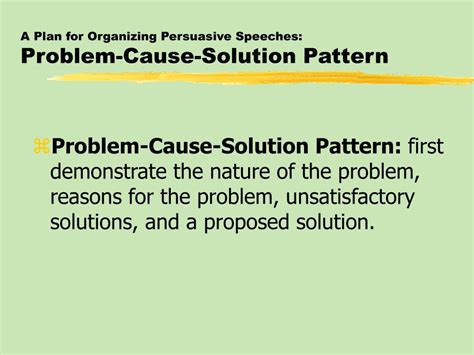 problem cause solution speech pattern