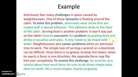 problem solution short paragraph examples grade 4