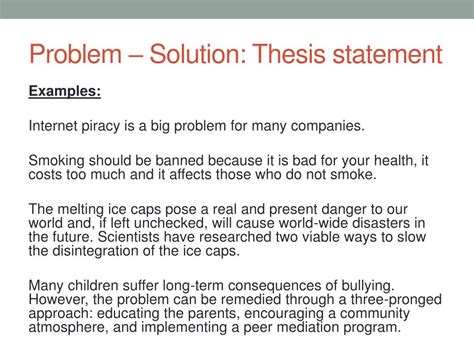 problem solution thesis statement examples