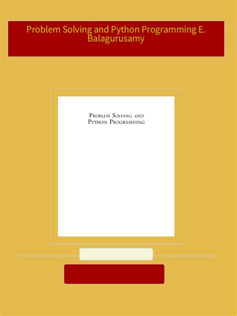 problem solving and python programming by e balagurusamy pdf free download