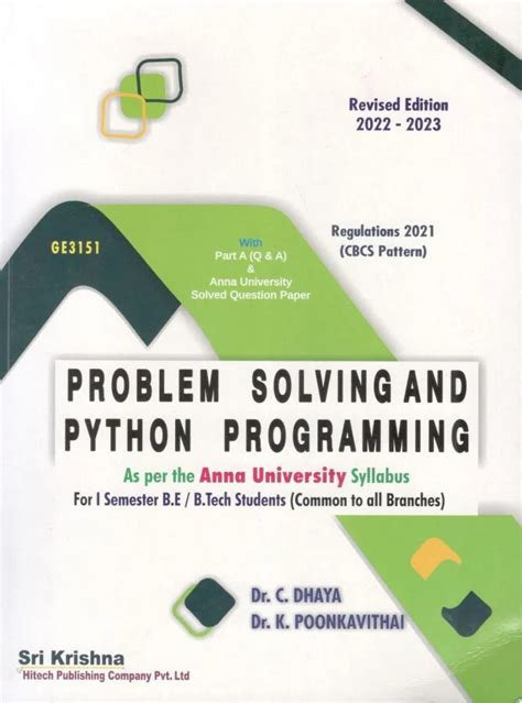 problem solving and python programming syllabus pdf