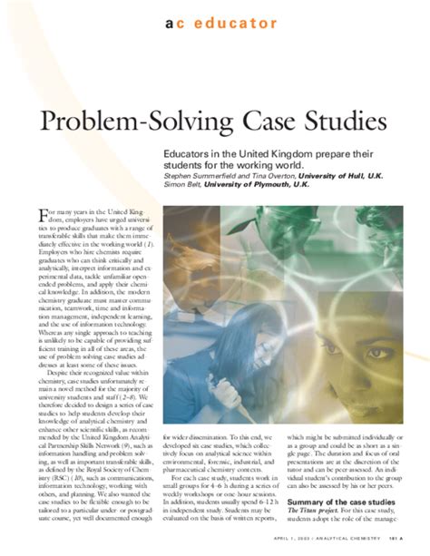 problem solving case studies with solutions pdf