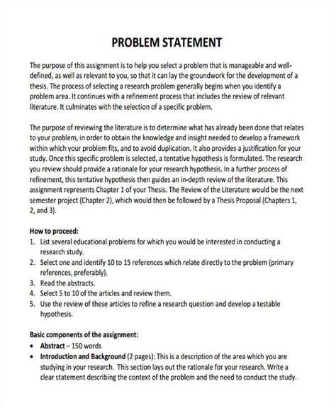 problem statement example pdf