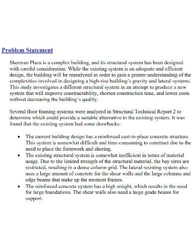 problem statement for engineering projects