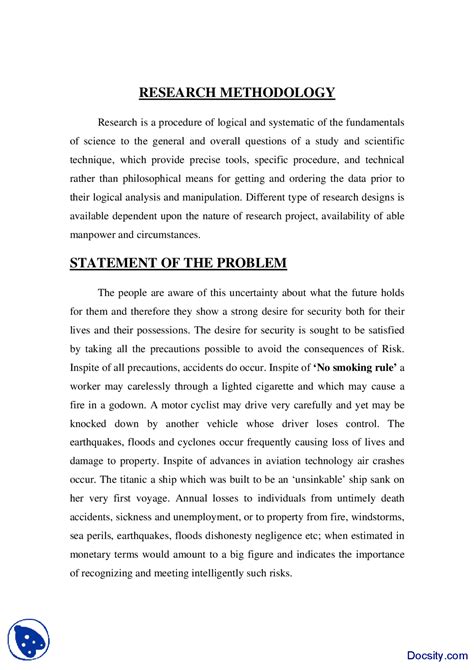 problem statement research methodology