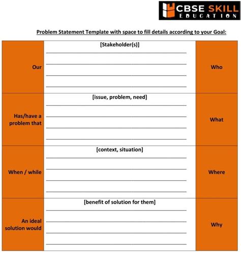 problem statement template class 9th