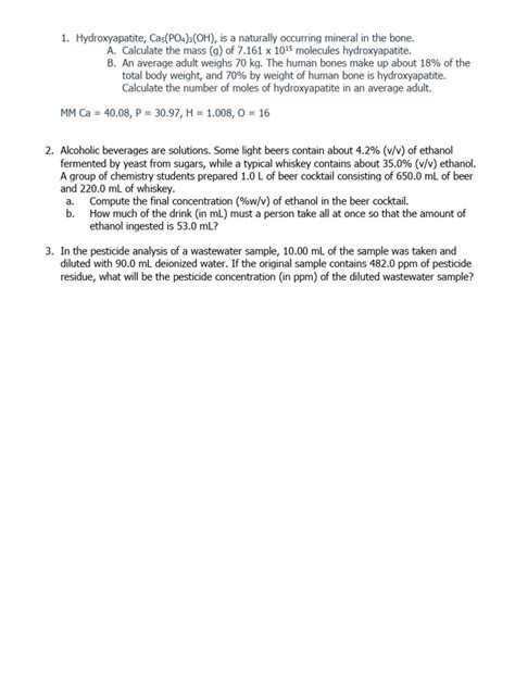 problems on mole concept pdf
