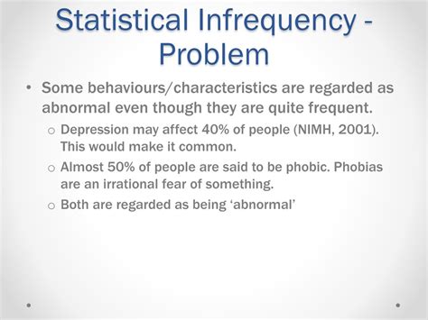 problems with statistical infrequency