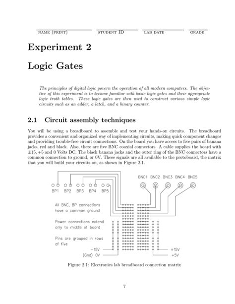 Procedure For Logic Gates Experiment