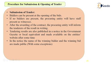 procedure of opening tender