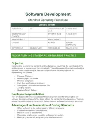 procedure of software development
