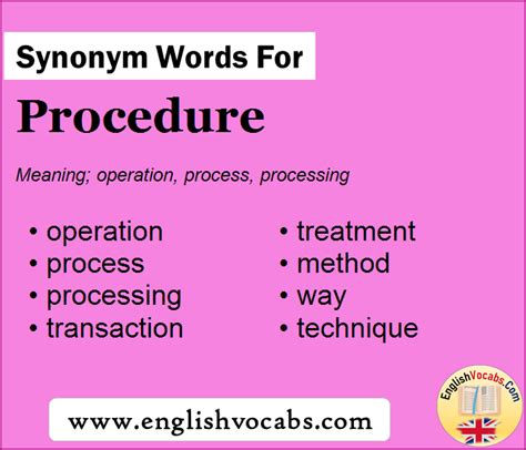 procedure synonyms in english