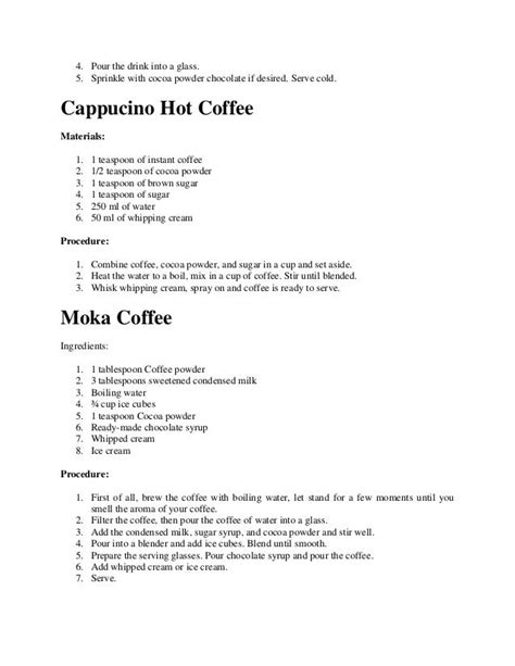 procedure text how to make coffee