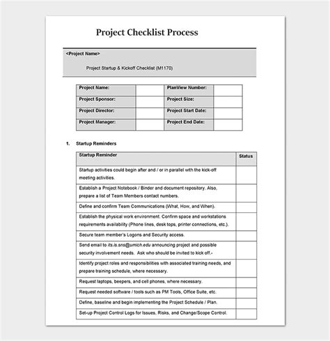 Process Checklist Template 20+ Editable Checklists (Excel, Word, PDF)