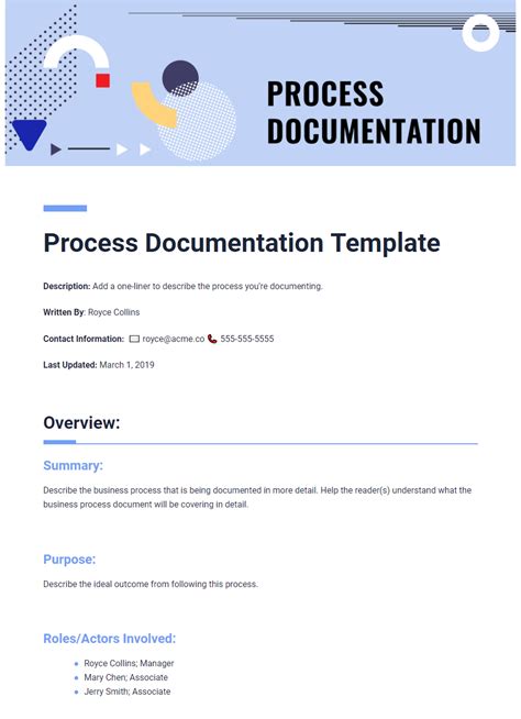 process and procedure documentation template