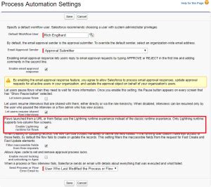 process automation settings