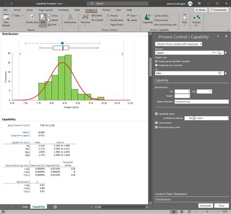 process capability analysis excel template