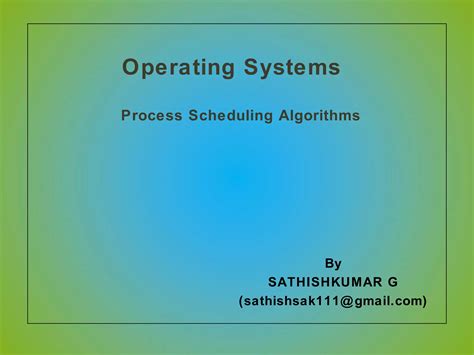 process scheduling algorithms in operating system pdf