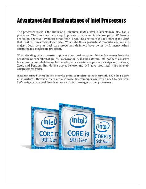 Processor Advantages And Disadvantages