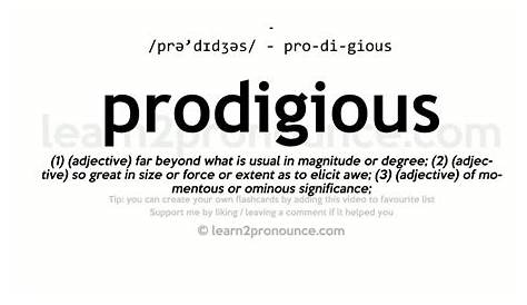 Prodigious Definition Exemplary Word Membean