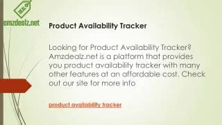 Product Availability Tracker