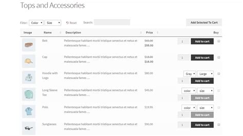 Product Categories List Woocommerce