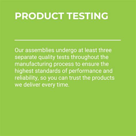 Product Testing Description