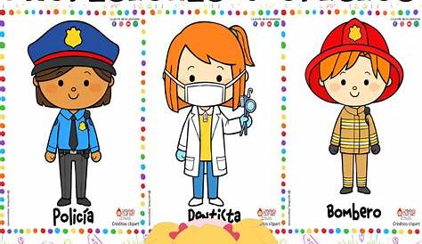 Dibujos de Oficios y Profesiones para Colorear Imprimir y Pintar 👨‍⚕️👨‍🚒👮