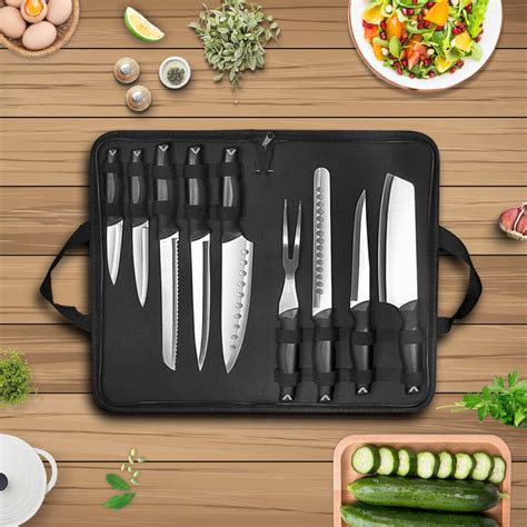 Professional Eclipse Nine Piece Chefs Knife Set in Carry Case (Kitchen