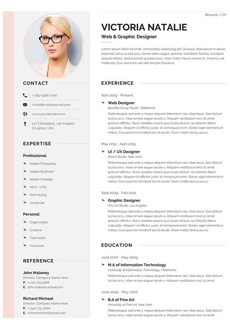 Clean Simple Resume Template Professional Resume