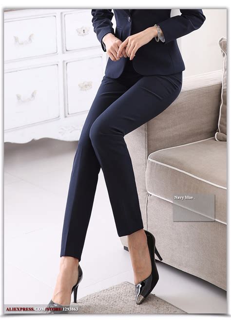 Full Length Professional Business Formal Pants Women Trousers Girls