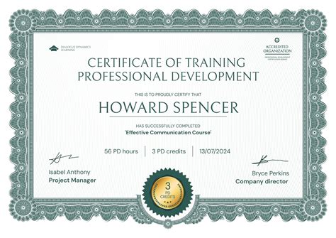 Professional Development Certificate Template For Teachers