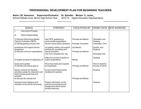 Professional Development Plan Nurse Educator