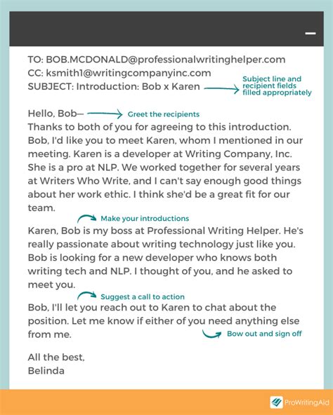 professional email introduction examples between two parties