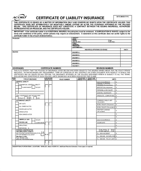 professional liability policy form