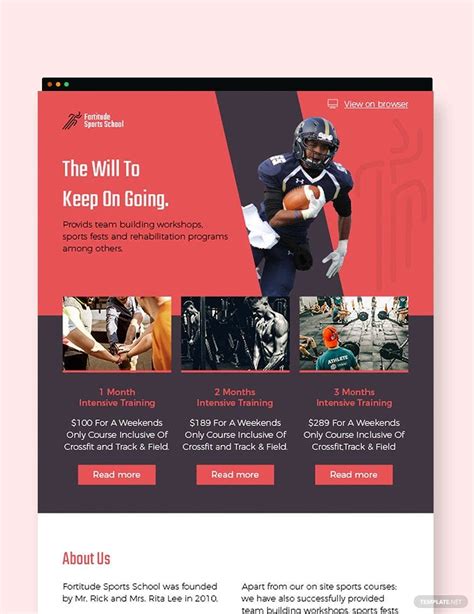 professional newsletter templates for sports