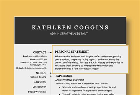 professional statement examples for resume