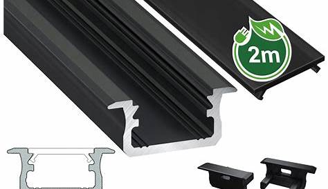 Profil Aluminiowy Led Czarny PROFIL Do Taśma LED + KLOSZ 2m CZARNY