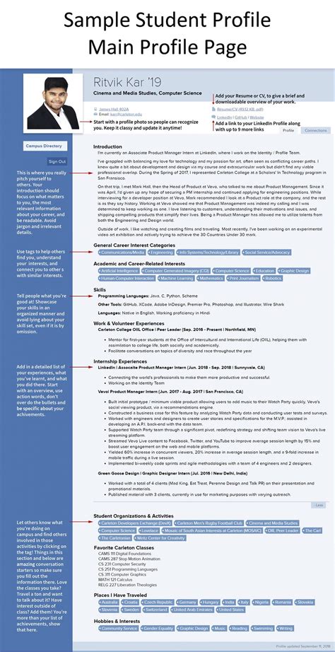 profile examples for students