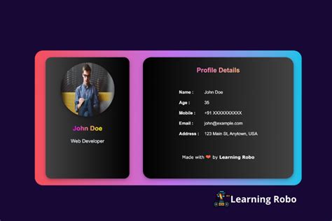 profile page html css source code
