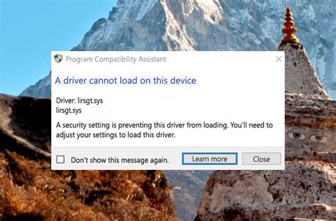 program compatibility assistant driver cannot load