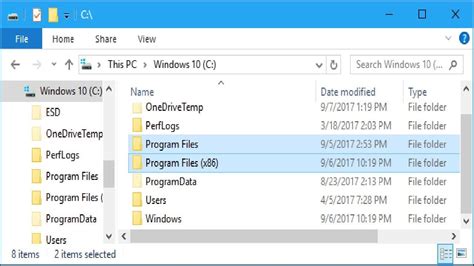 Program Files Missing Windows 10